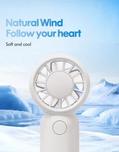 Portable Mini Handheld Fan with Lanyard 3 Speed Adjustable Compact USB Rechargeable Fan for Home Office Travel