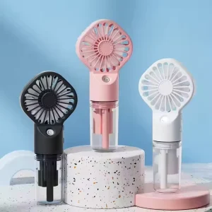 Portable Mini Rechargeable Hand Held Fan with Spray Humidification Function Table Fans