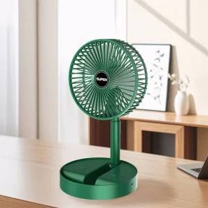 Portable Mini USB Rechargeable Folding Telescopic Table & Floor Fan Quiet Cooling Fan for Home Office Dorm RV Outdoor Camping