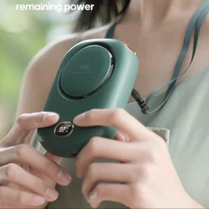Portable Mini USB Rechargeable Three Speed Handheld Mute Bladeless Wearable Neck Fan with Battery Power for Outdoor Cooling