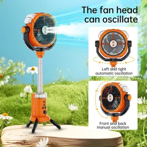 Portable Misting Fan 5V 16000mAh Rechargeable Water Spray Cooling Fan Outdoor Factory Direct for Nigeria