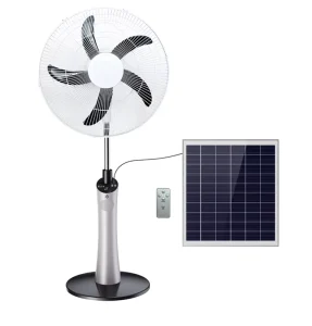 Portable Monocrystalline Silicone Solar Powered Standing Fan 6 Speeds Quiet Rechargeable Fan for Home Bedroom Camping
