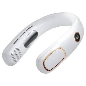 Portable Neck Fan Battery Powered USB Rechargeable Bladeless Ventilador Digital Display Neckband Fan Hands Free Wearable Fan