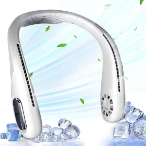 Portable Neck Fan Lightweight Hands Free Bladeless Hanging Wearable Fan USB Rechargeable Silent Cooling Mini Fan for Outdoor
