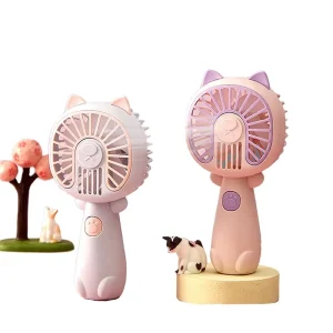 Portable One Speed Cartoon Plastic Mini Handheld USB Rechargeable Pocket Fan for Kids Student
