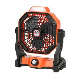 Portable Outdoor Camping Fan With LED Light Battery Powered Cooling Fan for Car Garage & Household for Amazon Fishing Tent