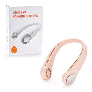 Portable Outdoor Silent Hanging Neck Big Wind Bladeless Fan Wearable Mini USB Car Plastic English Button Control