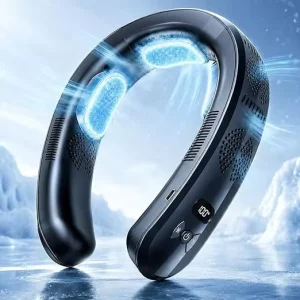 Portable Plastic Neck Fan Wearable Cooler 3 Cooling Plates 6000mAh Rechargeable Bladeless 3D Airflow Quiet Personal Fan