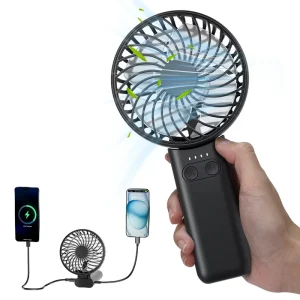 Portable Power Bank Fan 4000mAh Rechargeable Foldable Wearable Neck Fan Hands Free Cooling Fan for Outdoor Travel