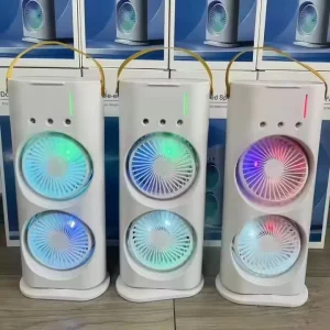 Portable Rechargeable Desktop Fan with Remote Control 3 Speed Settings and Color Display