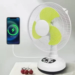 Portable Rechargeable LED Solar Table Fan Multifunction USB Battery Charger Mechanical Two Speed for Home Rechargeable Table Fan