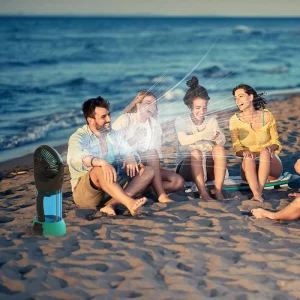 Portable Rechargeable Multifunctional Wind Fan Mini Table Camping RV Water Mist Fan for Car & Hotel Outdoor Ready