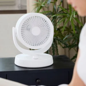 Portable Rechargeable Table Top Fan USB Charging 360° Oscillating Energy Saving for Home Office Use
