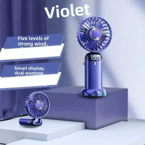 Portable Rechargeable USB Cooling Fan Mini Desktop Desktop Electric Fan Hanging Neck Foldable Air Cooling Fan for Home Office