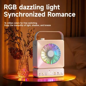 Portable Rechargeable USB Fan with Touch Control and Humidifying Function for Home and Car Use