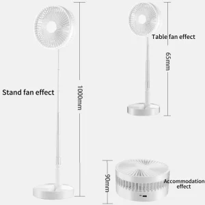 Portable Rechargeable USB Folding Desktop Smart Fan with Remote Control and Timer Suitable for Home and Outdoor Use