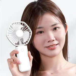 Portable Rechargeable USB Mini Hand Fan Three-Speed Cooling Fan for Outdoor Car Use Handheld Installation