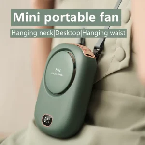 Portable Silicone Neck Fan Hands Free Bladeless Wearable Cooling 3 Speed USB Rechargeable Mini Fan for Outdoor Travel Office