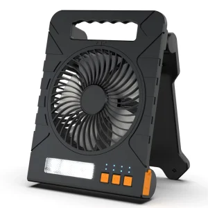 Portable Solar Camping Fan Solar Energy Type C Charging Strong Wind 4 Speed Fan 3 Level Lighting