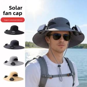 Portable Solar Charging Cap with Built in Fan Lightweight 100% UV Resistant Suitable for Men and Women Hiking in Summer