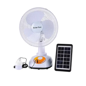 Portable Solar Fan with LED Night Light USB Phone Charging 25W 12 Speed Pedestal Fan with Bluetooth Speaker for Camping