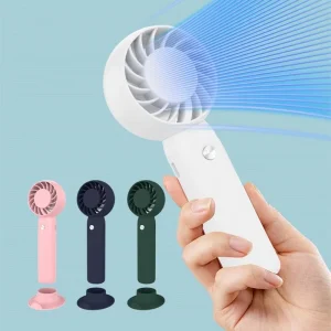Portable Super Strong Bladeless 3-Speed Rechargeable USB Mini Handheld Air Cooling Fan for Car Outdoor Use Phone Holder Home