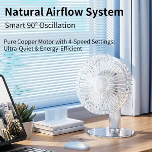Portable Table Clip Fan Multi Function Electric Speed Rotary Control Switch Left Right Oscillating Home Use Plastic