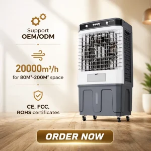 Portable Tower Fan With Air Cooler Industrial Commercial Air Cooling Fan With 50L Water Tank Evaporative Air Coolers