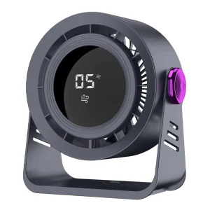 Portable Turbo Circulation Fan 5 Gears Wind Adjustable Angle Touch Control Mini Table Fan