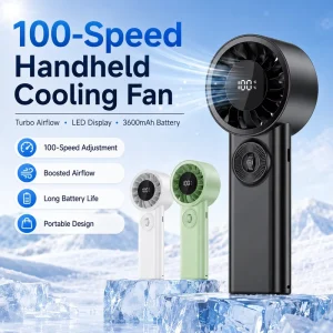 Portable Turbo Fan Handheld Mini Cooling Fan with Powerful Airflow High Speed Motor Rechargeable Battery
