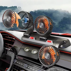 Portable USB Car Seat Fan with 360 Degree Rotation Plastic Material Cooling Air Function for Table Use