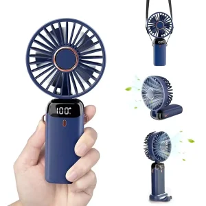 Portable USB Charging Mini Ventilator Foldable Hanging Neck Fan Five Speed Wind Wearable Cooling Pocket Charging Fan