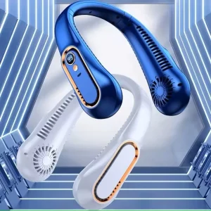 Portable USB Charging Rechargeable Fans Bladeless Neck Wearable Outdoor Camping Folding Fans Five Battery for Car Made Plastic
