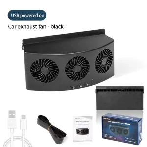 Portable USB Exhaust Fan for Car Odor Removal Heat Dissipation Air Circulation Ventilation Window Fan