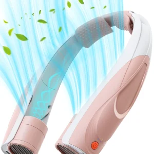 Portable USB Neck Fan Five Speeds High Speed Wind Hands Free Wearable Plastic Silent Mini Bladeless Cooling Fan Outdoor