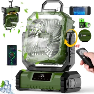 Portable USB Rechargeable 20000mAh Battery Powered Misting Fan for Outdoor and Car Use