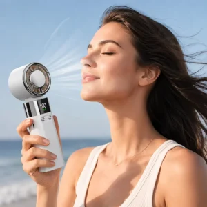 Portable USB Rechargeable Cooling Fan High Speed Powerful Bladeless Cooling Semiconductor Turbo Handheld Fan Smart Home Products