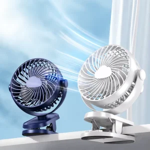 Portable USB Rechargeable Desk Fan Mini Clip Fan 3 Speed Quiet Cooling Fan with 1200mAh 2400mAh Battery for Home Office Travel