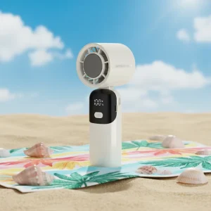 Portable USB Rechargeable Handheld Cooling Fan Brushless Motor High-Speed Semiconductor Cooling Foldable Design Wearable Car/RV