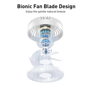 Portable USB Rechargeable Three-Speed 360 Rotatable Mini Personal Cooling Clip Fan Brushless Motor 1800mAh Battery Car Outdoor