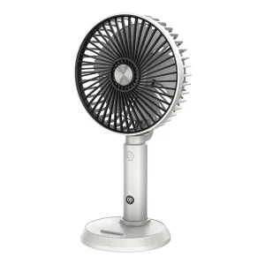 Portable USB Type C Desktop Table Fan with Cellphone Holder Stand Rechargeable and Rotatable for Emergencies