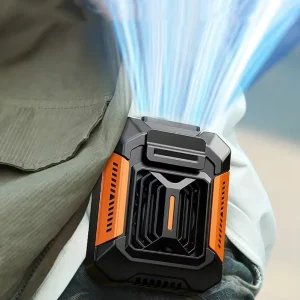 Portable Waist Fan 4000mAh Rechargeable Emergency Power Bank Belt Fan With LED Light 3 Speeds Neck Fan for Outdoor Work