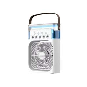 Portable Water Cooling Mist Fan With Leather Handle 5 Spray Holes 3 Wind Speed Desktop Air Cooler for Home Office