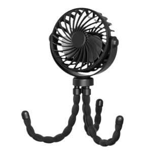 Portable Wearable Baby Stroller Fan 360 Rotate Rechargeable Mini Clip on Fan Flexible Tripod Rechargeable Octopus Fan