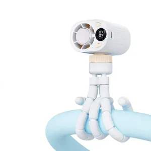 Portable Wearable Fan Bendable Tripod Phone Holder Clip Handheld Car Outdoor Household Bladeless Ice Cooling Octopus Fan