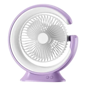 Portable Wearable Fans Rotate Table Lamp Fan Desktop Type C Air Circulating Fan Multiple Angles Adjustment LED Lamp Summer