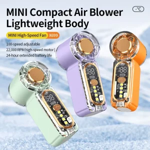Portable Wearable Handheld Mini Fan 100 Speed Adjustable USB C Rechargeable High Speed Turbo Cooling for Car Outdoor Travel