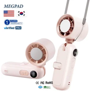 Portable Wearable Ice Cooling Umbrella Fan with LED Display