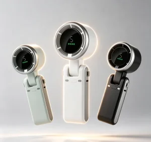 Portable Wearable Mini Fan with 1200mAh Battery 12500RPM Brushed Motor Personal Cooling Fan