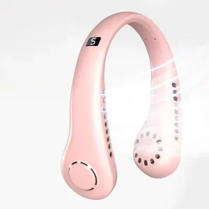 Portable Wearable Neck Fan USB Rechargeable Bladeless Neckband Fan Eco Friendly Mini Hanging Cooling Fan Gift
